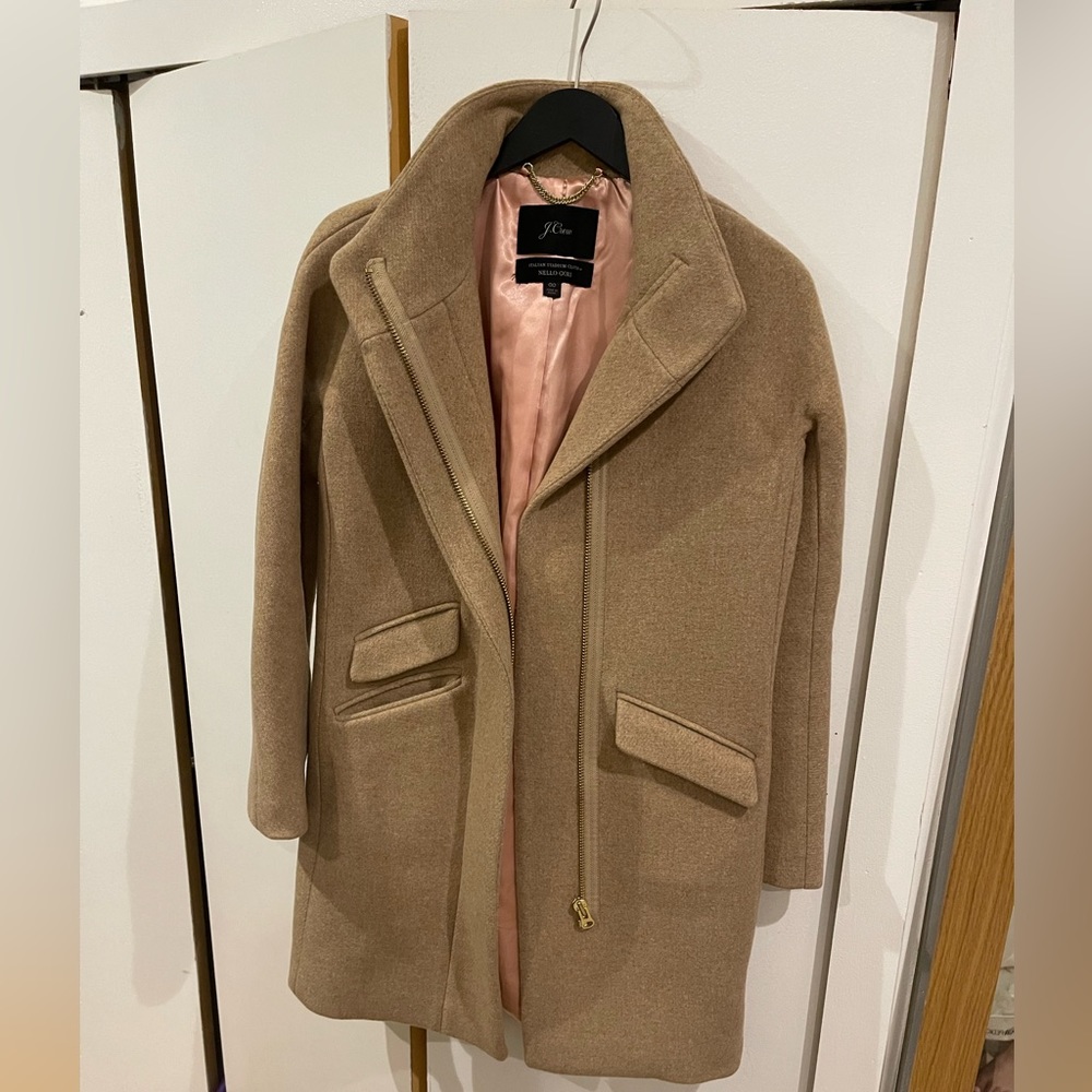 J. Crew Italian Stadium cloth by Nello Gori, camel color